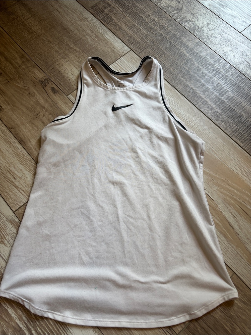 Nike White Tank Top with Black Trim and Swoosh